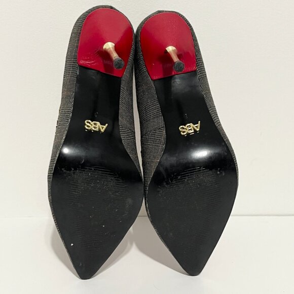 ABS Allen Schwartz Womens Bianka Houndstooth Stiletto Pumps 8 Statement Runway - Picture 7 of 12